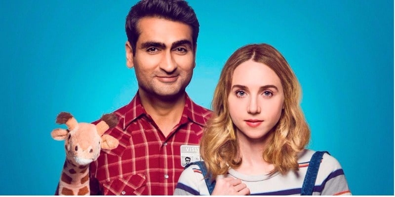 protagonista do filme doentes de amor na capa do filme com a famosa girafa de pelúcia