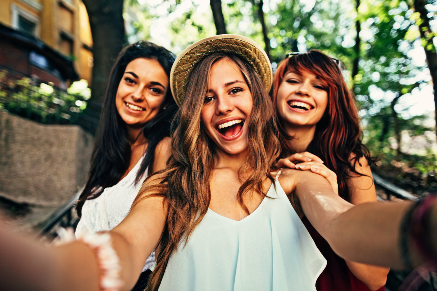 selfie de três amigas