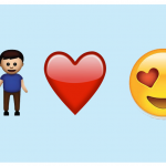 emojis de casal, coração e emoji apaixonado