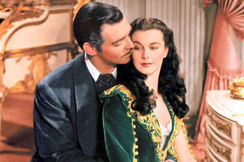 homem e mulher protagonistas do filme e o vento levou
